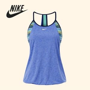 Nike Blue and Green Striped Tank Top Small
